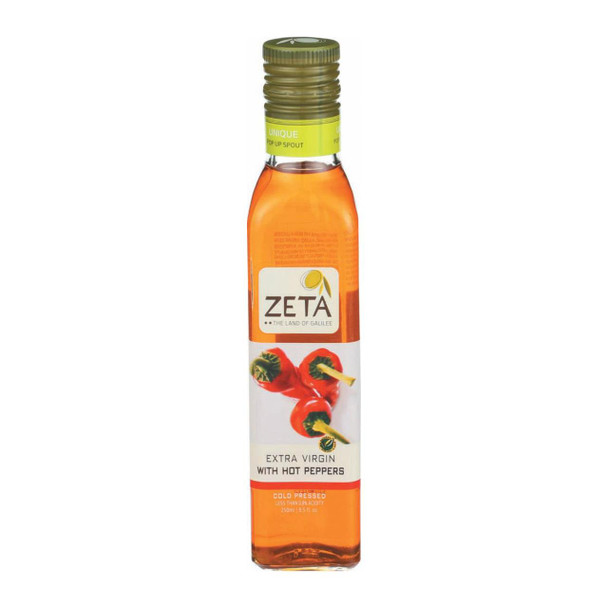 Zeta Oil Olive Oil - Extra Virgin - Hot Pepper - Case of 6 - 8.5 fl oz