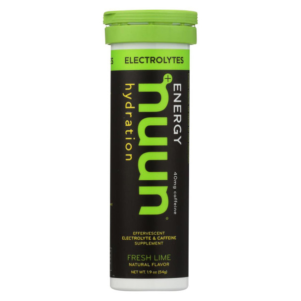 Nuun Hydration Drink Tab - Energy - Lemon-Lime - 10 Tablets - Case of 8