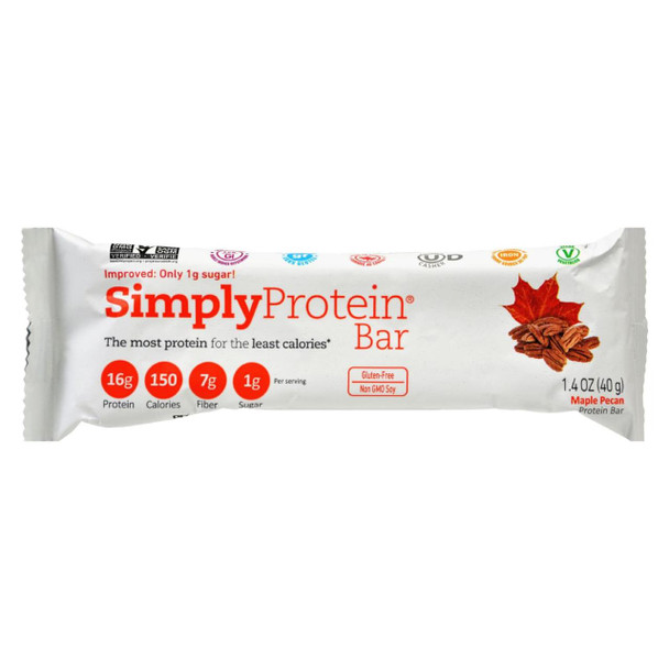 SimplyProtein Protein Bar - Maple Pecan - 1.41 oz - Case of 12
