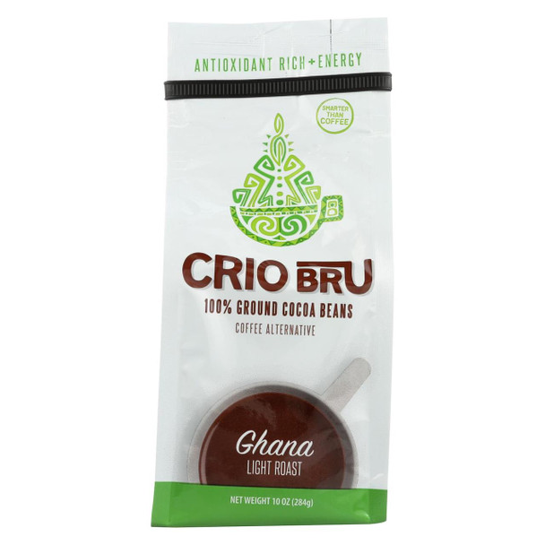 Crio Bru Ground Cocoa Beans - Ghana Light Roast - Case of 6 - 10 oz.