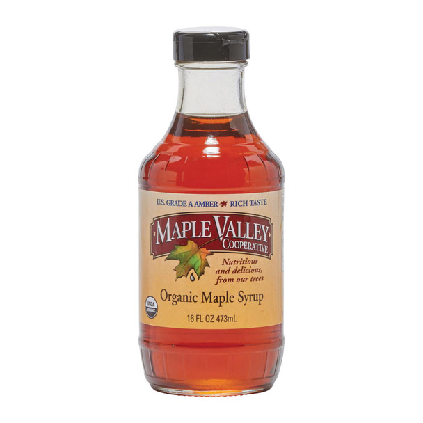 Maple Valley Cooperative Organic Maple Syrup - Grade A - Case of 6 - 16 fl oz