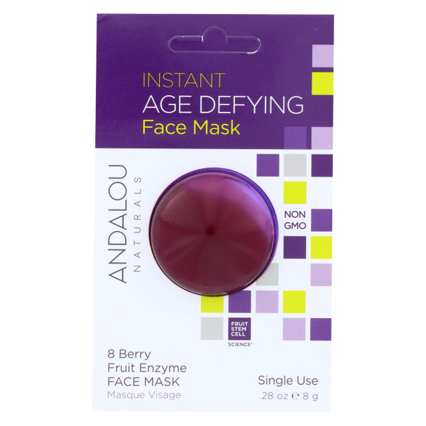 andalou Naturals Instant Age Defying Face Mask - 8 Berry Fruit Enzyme - Case of 6 - 0.28 oz