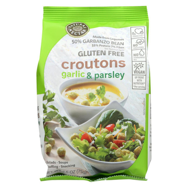 Natural Nectar Croutons - Gluten Free - Garlic and Parsley - Case of 8 - 2.6 oz.