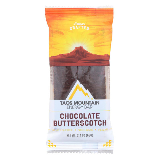 Taos Mountain Energy Bar - Chocolate Butterscotch - Case of 12 - 2.4 oz.