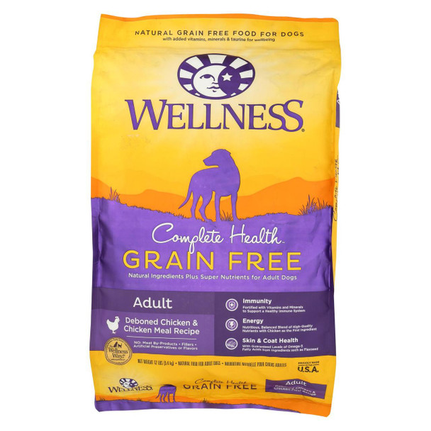 Wellness Pet Products Dog Food - Grain Free - Chicken Recipe - 12 lb.