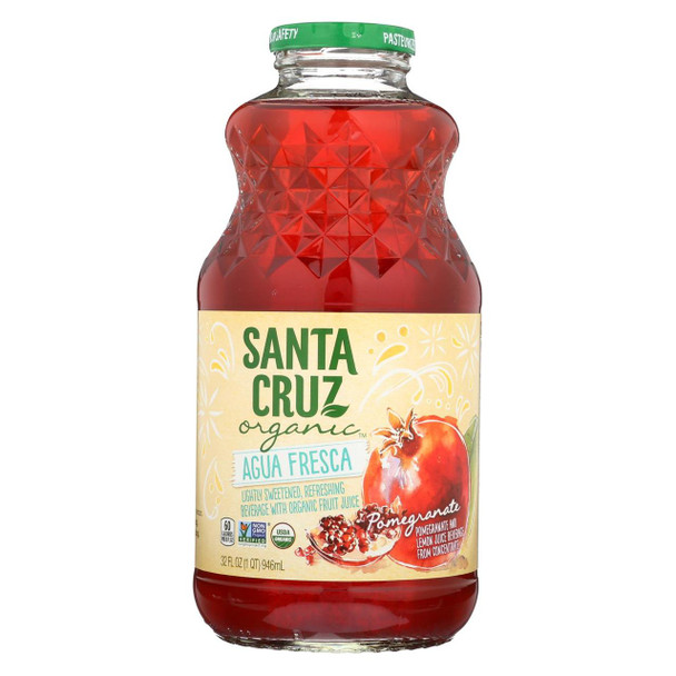 Santa Cruz Organic Agua Fresca - Pomegranate - Case of 12 - 32 Fl oz.