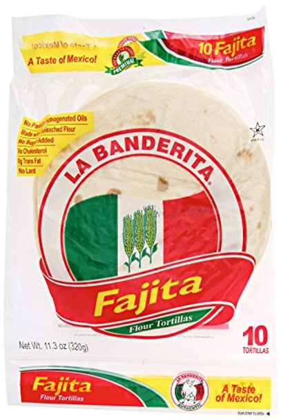 La Banderita Flour Tortillas - Fajita - Case of 12 - 12.5 oz.