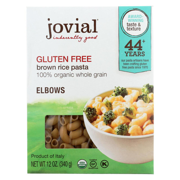 Jovial - Gluten Free Brown Rice Pasta - Elbow - Case of 12 - 12 oz.