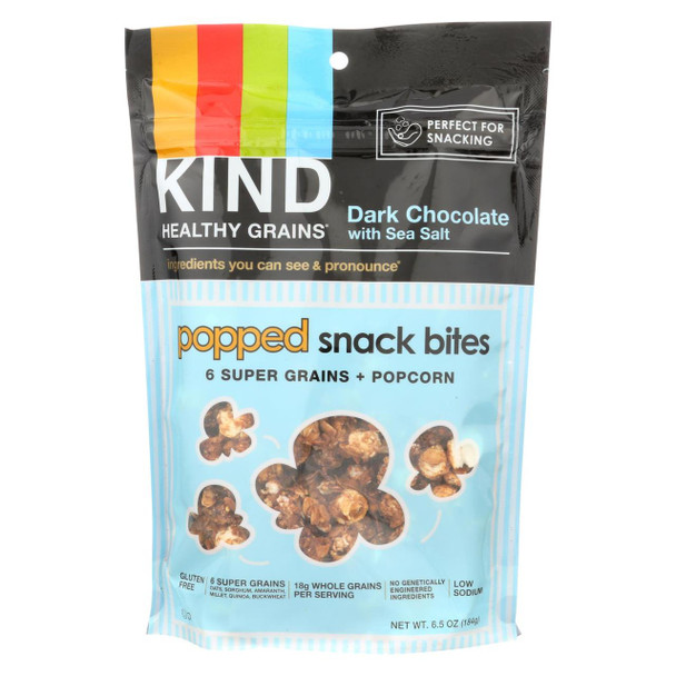 Kind Popped Bites - Dark Chocolate - Case of 6 - 6.5 oz.