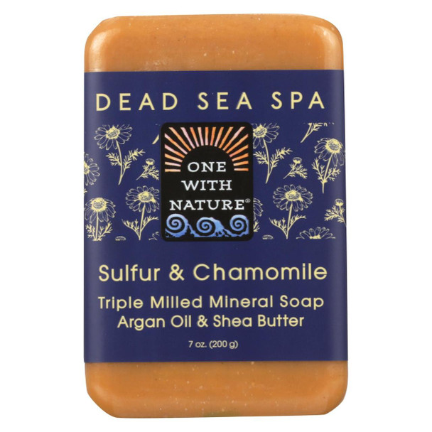 One With Nature Bar Soap - Chamomile and Sulfur - Case of 6 - 7 oz.