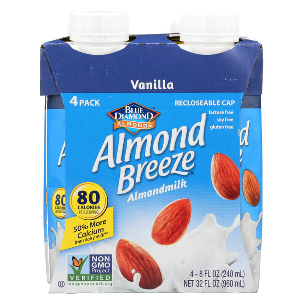 Almond Breeze - Almond Milk - Vanilla  - Case of 6 - 4/8 oz.