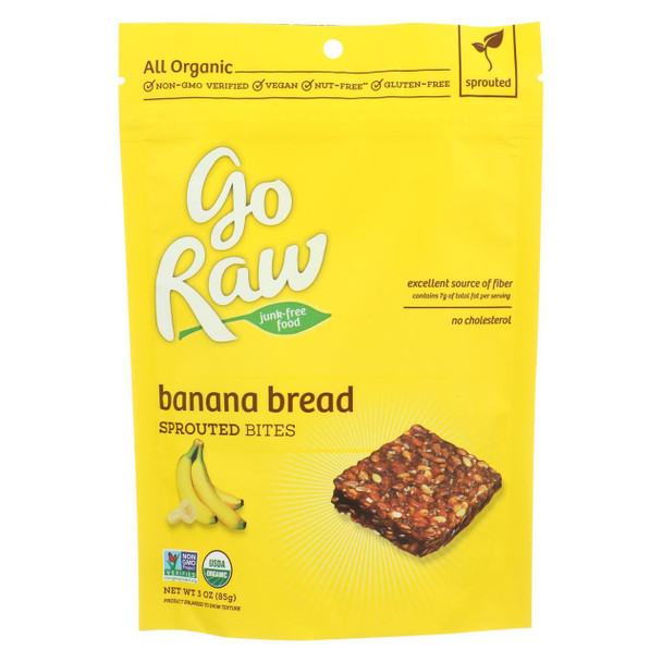 Go Raw Sprouted Bar - Banana Bread - Case of 12 - 3 oz.