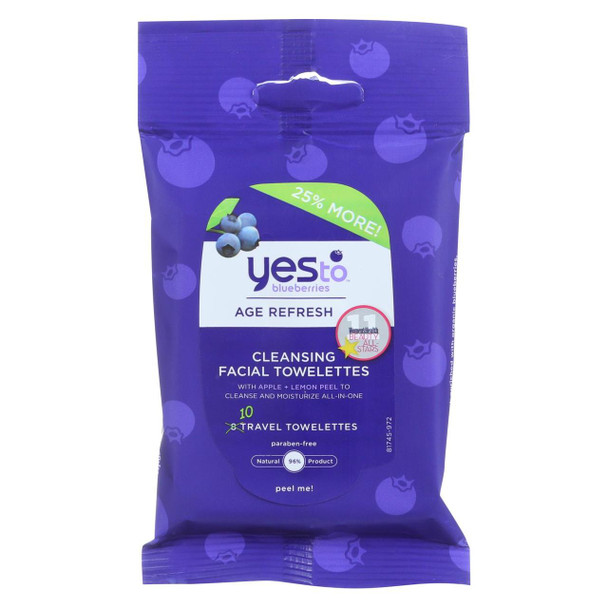 Yes To Cleansing Facial Towelette - Case of 8 - 10 Count