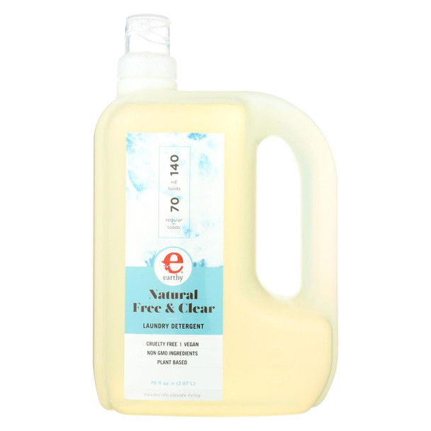 Earthy Liquid Laundry Detergent - Free & Clear - Case of 4 - 70 oz