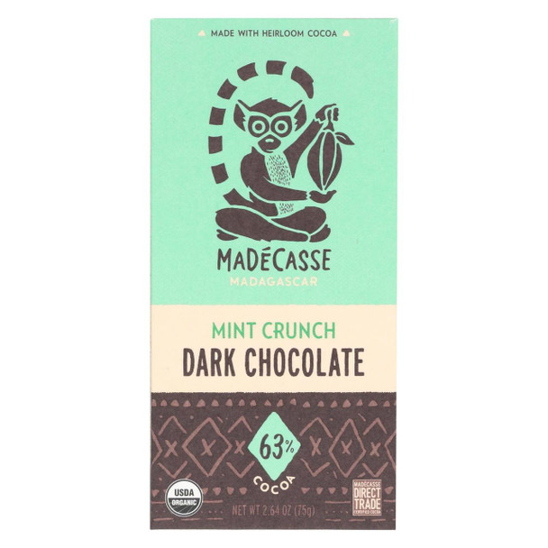 Madecasse Organic Chocolate - Mint Crunch - Case of 10 - 2.64 oz.