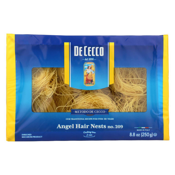 De Cecco Pasta - Pasta - Angel Hair - Nests - Case of 12 - 8.8 oz