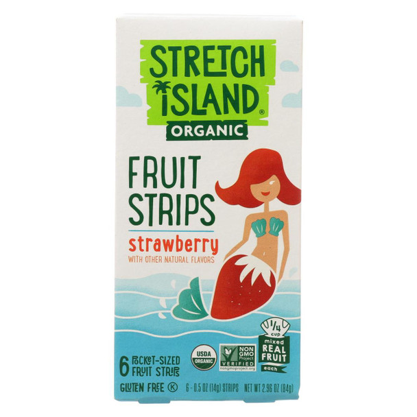 Stretch Island Organic Fruit Strips - Strawberry - Case of 12 - 3 oz.