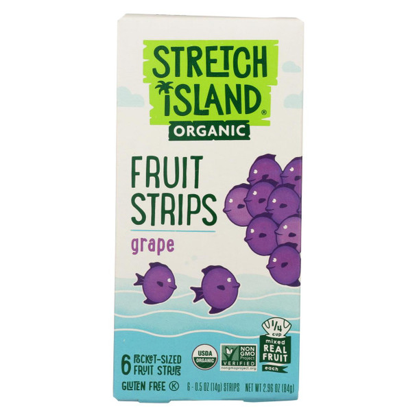 Stretch Island Organic Fruit Strips - Grape - Case of 12 - 3 oz.