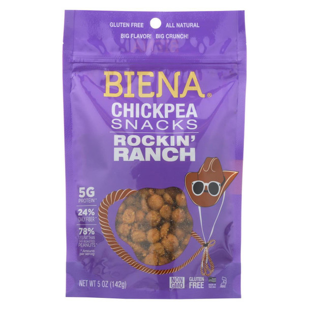 Biena Chickpea Snacks - Rockin' Ranch - Case of 8 - 5 oz.