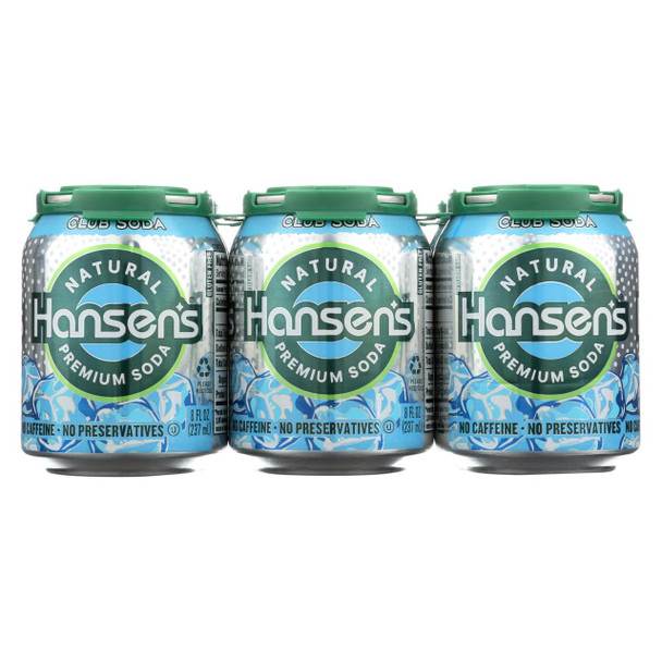 Hansen's Beverages Soda - Club Soda - Case of 4 - 8 Fl oz.