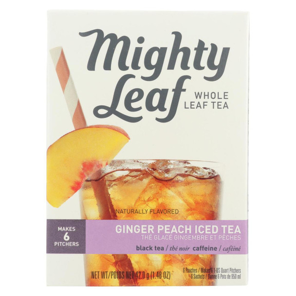 Mighty Leaf Tea - Iced, Ginger Peach - Case of 6 - 6 Count