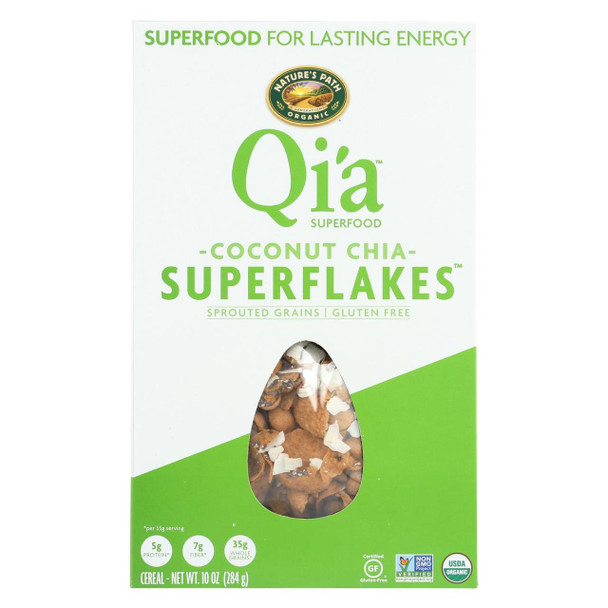 Nature's Path Organic Qi'A Superflakes - Coconut Chia - Case of 12 - 10 oz.