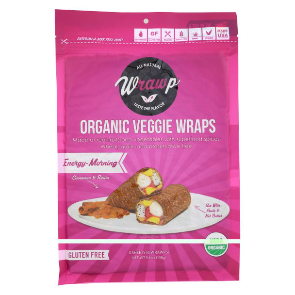 Warp Organic Veggie Flatbread - Energizing Morning - Case of 8 - 5.9 oz.