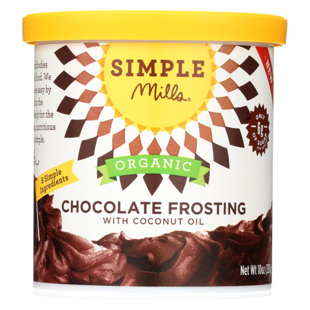 Simple Mills Organic Frosting - Chocolate - Case of 6 - 10 oz