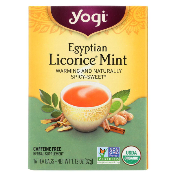 Yogi Egyptian Licorice - Mint - Case of 6 - 16 Bags