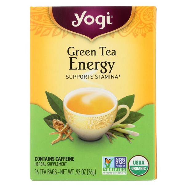 Yogi Green Tea - Energy - Case of 6 - 16 Bags