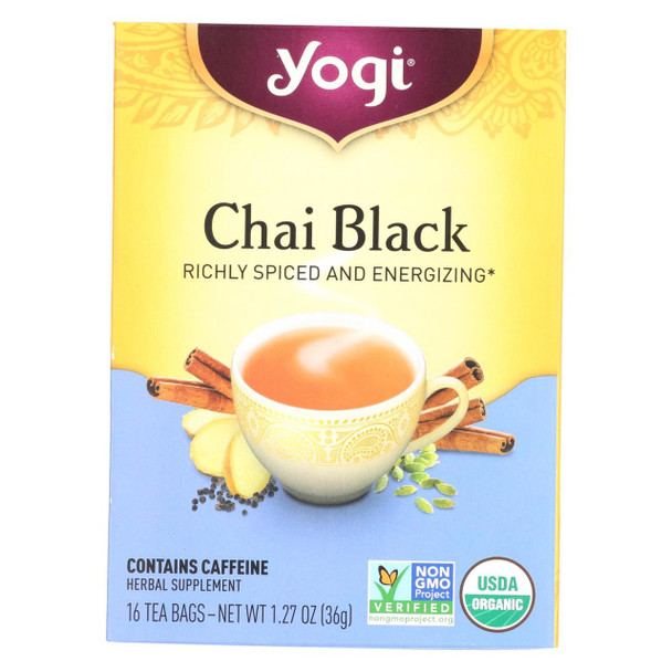 Yogi Chai - Black - Case of 6 - 16 Bags