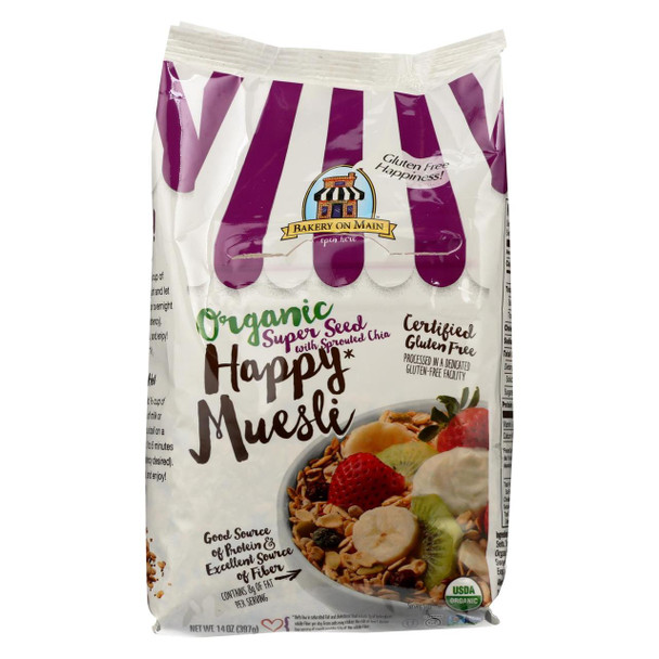 Bakery On Main Organic Happy Muesli - Super Seed with Sprouted Chia - Case of 4 - 14 oz