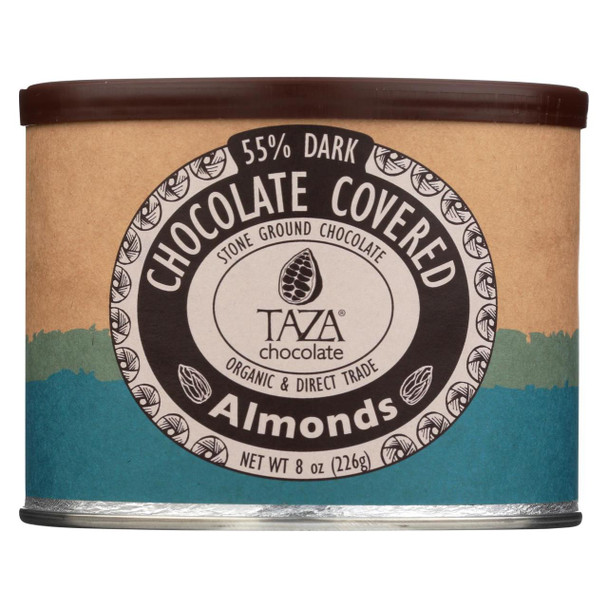 Taza Chocolate Almonds - Organic - Chocolate Covered - Case of 6 - 8 oz