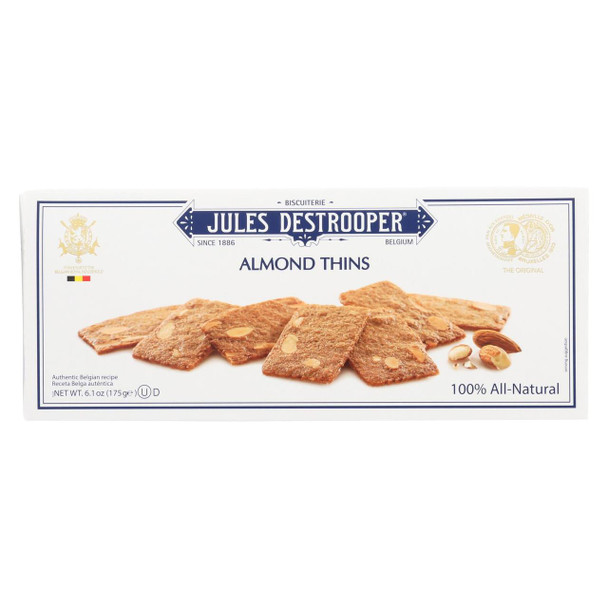Jules Destrooper - Cookies - Almond Thins - Case of 12 - 6.1 oz.