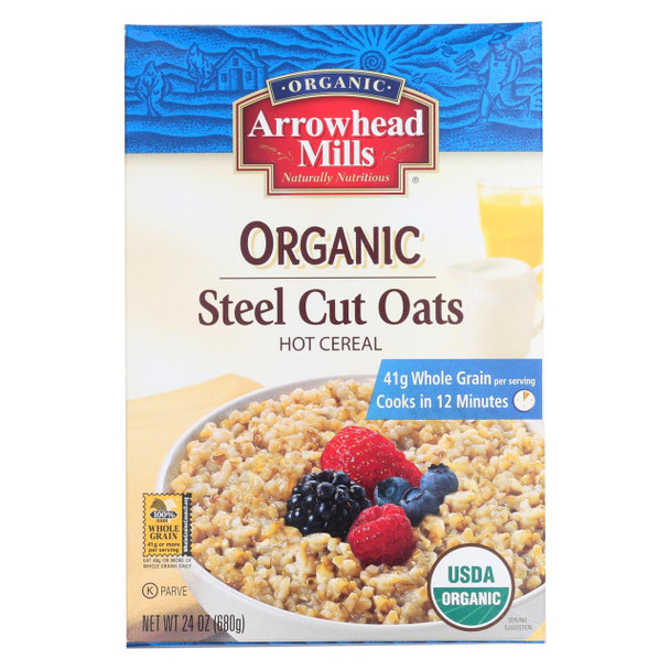 Arrowhead Mills Steel Cut Oats - Hot Cereal - Case of 6 - 24 oz.