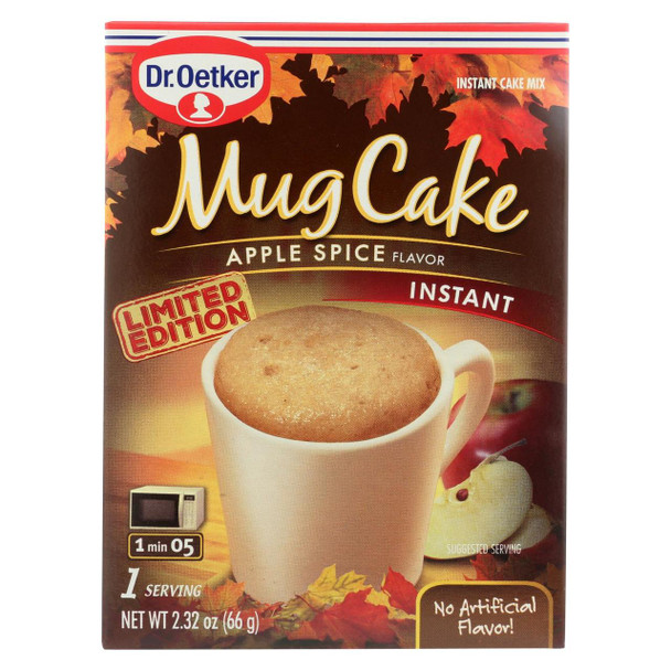 Dr. Oetker Organics Mug Cake Mix - Apple Spice - Case of 12 - 2.3 oz