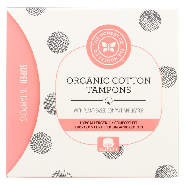 The Honest Company Cotton Tampon - Plant Based - Super - 16 count