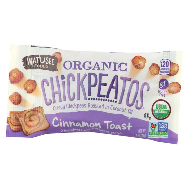 Watusee Foods Organic Chickpeas - Cinnamon Toast - Case of 8 - 1 oz
