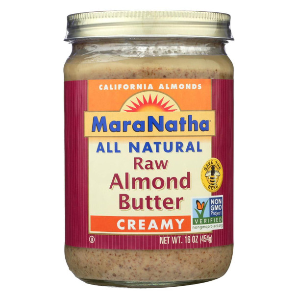 Maranatha Natural Foods - Almond Butter Raw No Salt - CS of 6-16 OZ