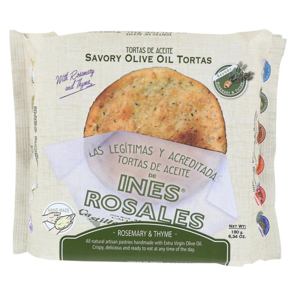 Ines Rosales Tortas - Rosemary Thyme Olive Oil - Case of 10 - 6.34 oz