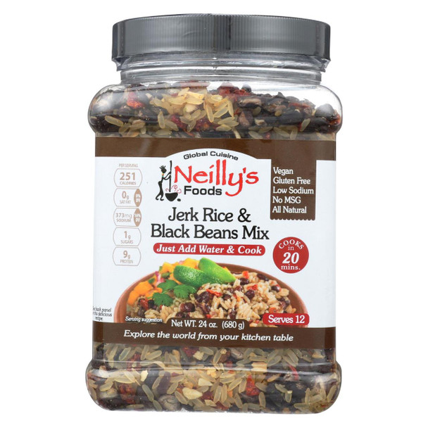Neilly's Mix - Jk Rice & Black Bean Rice - Case of 6 - 24 oz