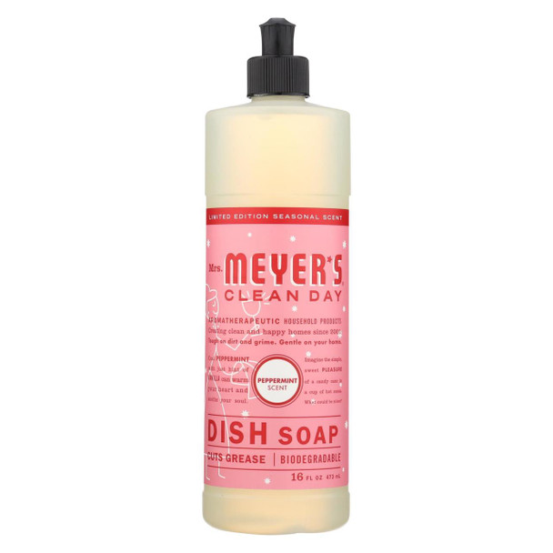 Mrs. Meyer's Clean Day - Liquid Dish Soap - Peppermint - Case of 6 - 16 fl oz.