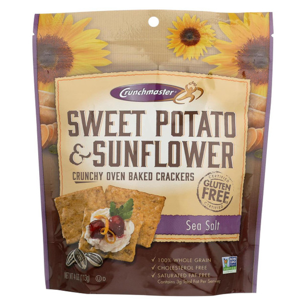 Crunchmaster Crackers - Sweet Potato and Sunflower - Case of 12 - 4 oz.