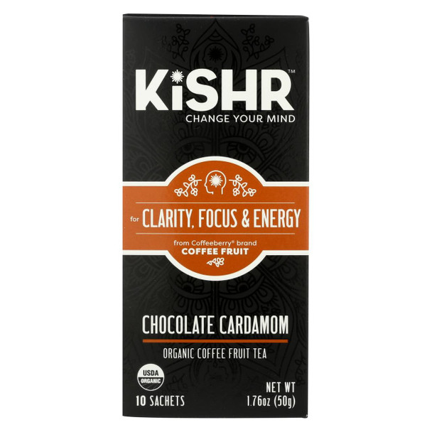 Kisher Coffee Fruit Tea - Organic - Chocolate Cardamom - Case of 6 - 1.76 oz