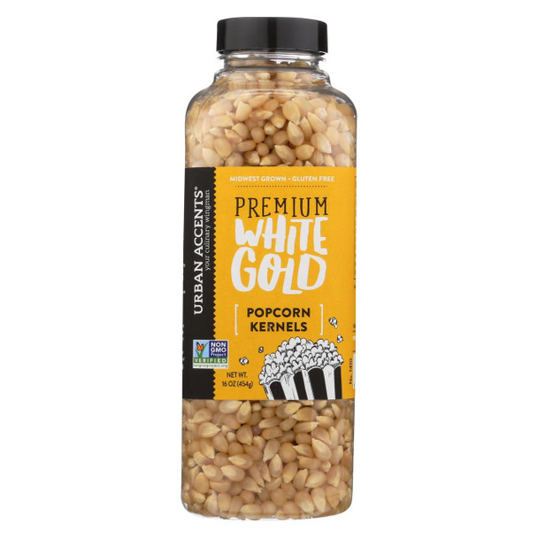 Urban Accents Popcorn Kernels - White Gold - Case of 6 - 16 oz