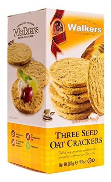 Walkers Shortbread Crackers - Three Seed Oat - Case of 6 - 9.9 oz