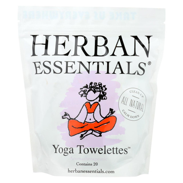 Herban Essentials Towelettes - Yoga - 20 Count
