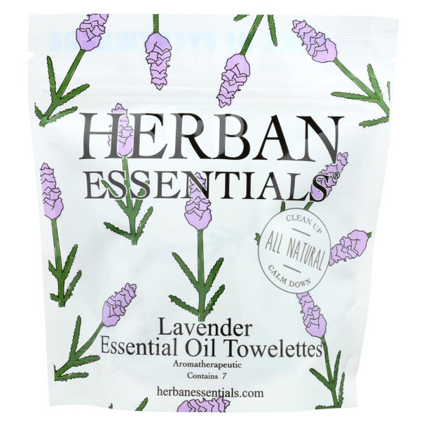 Herban Essentials Towelettes - Orange - Essential Oil - 7 count