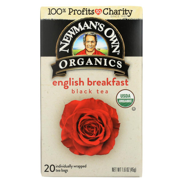 Newman's Own Organics Tea - Organic - English Breakfast - Case of 6 - 20 count