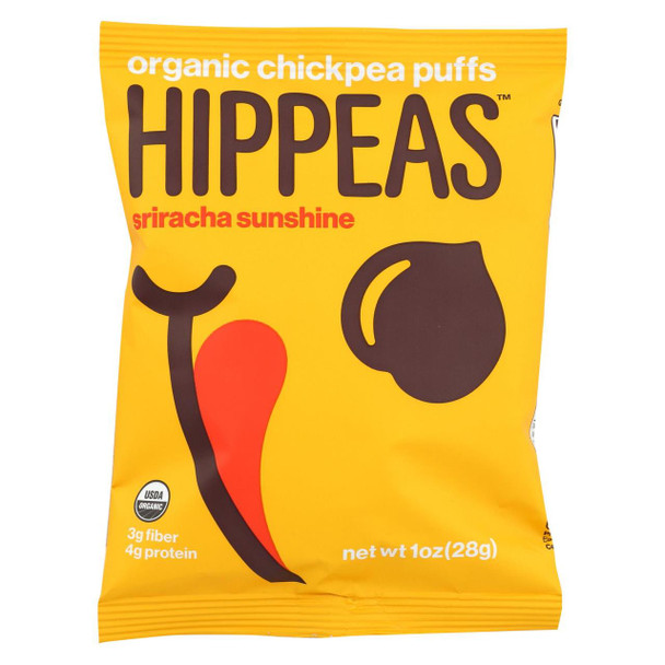 Hippeas Chickpea Puff - Organic - Sriracha - Case of 24 - 1 oz